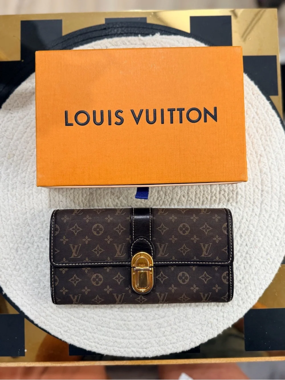 Louis Vuitton Monogram Idylle Pattern Sarah Wallet w/ removable crossbody insert